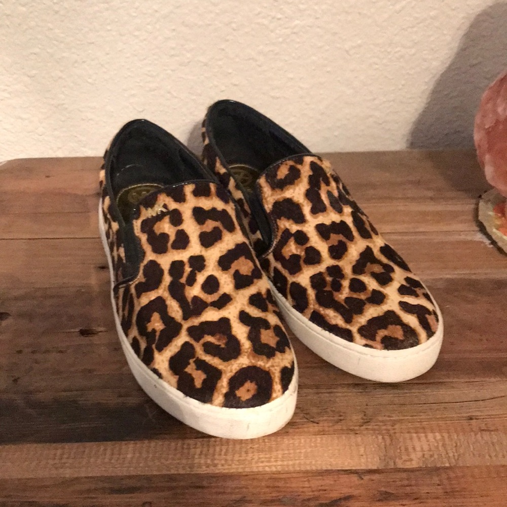 Michael Kors Leopard Print Slip-On Sneakers - Tan, Brown, Black